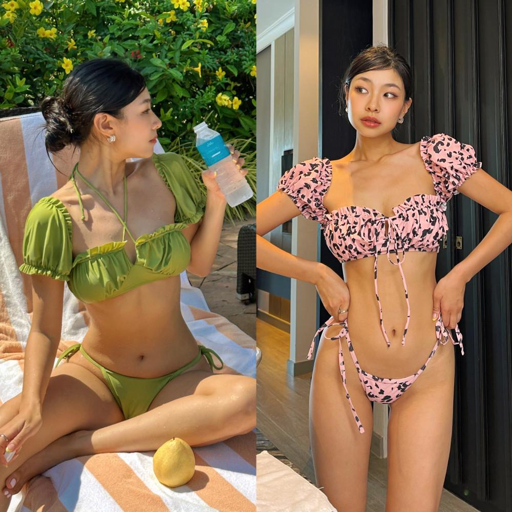 [무배/당일출고] 프릴 셔링 리본 비키니