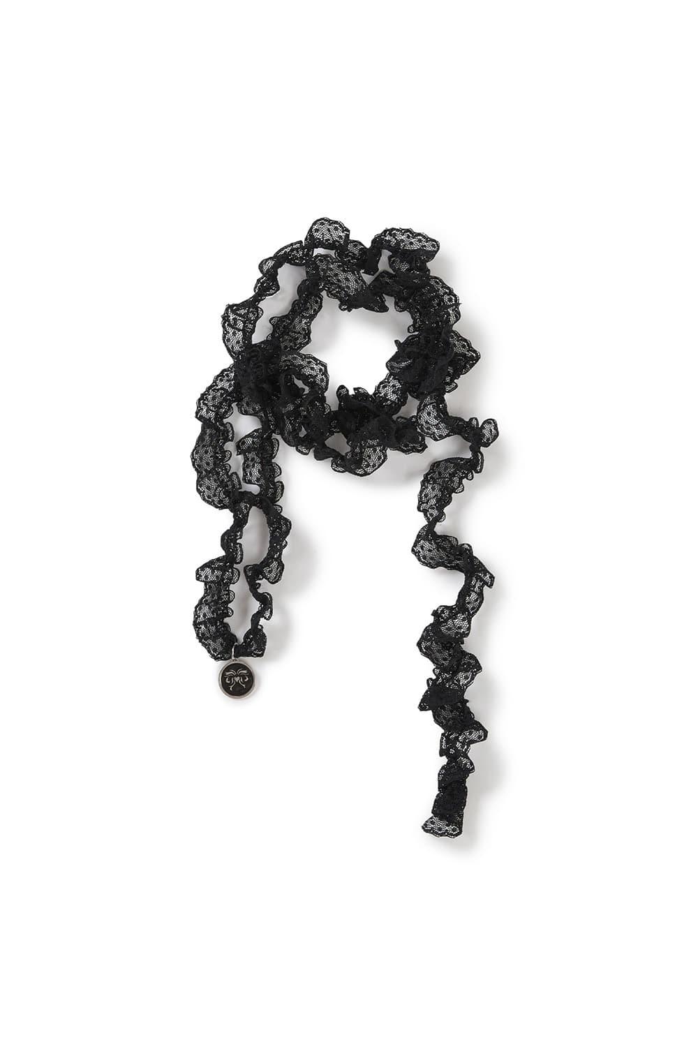 레이스 하트 로고 타이 블랙