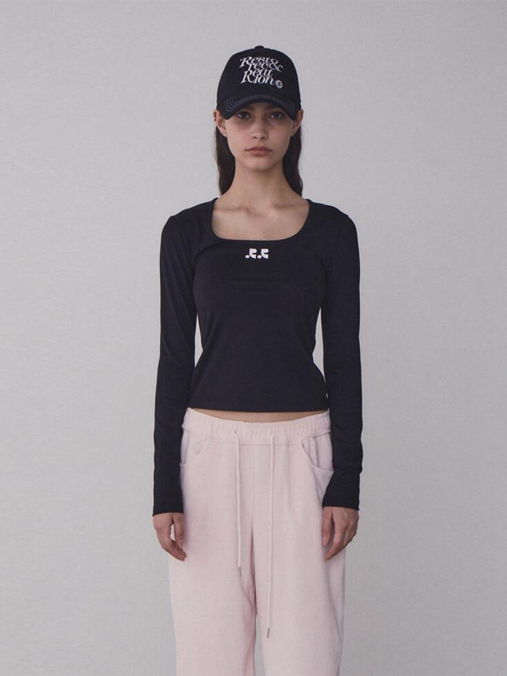 RR SQUARE NECK LONG SLEEVE - BLACK