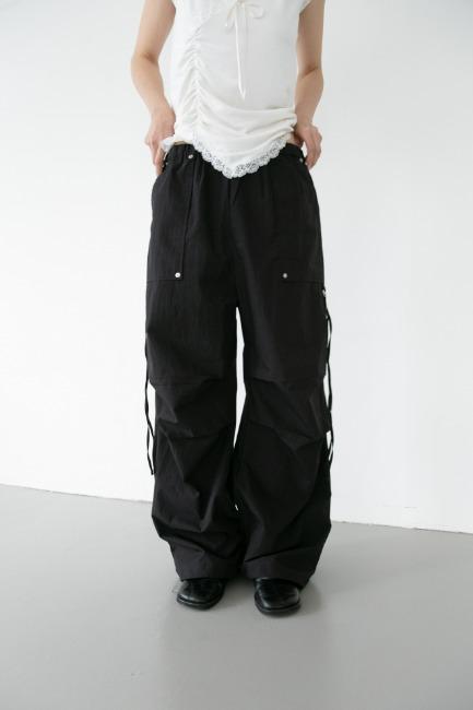 오무수히 D-ring tuck banding pants(2colors)