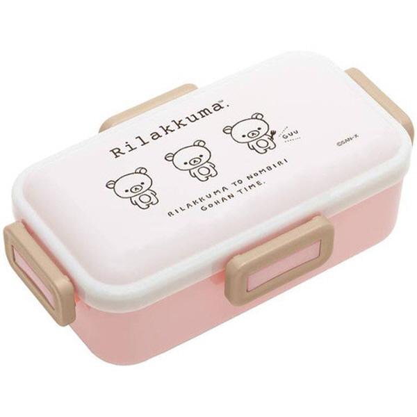 (일본) 리락쿠마 후왓토 4lock 1단 도시락통(런치마켓 530ml) 초등학생 소풍준비 사면결착도시락
