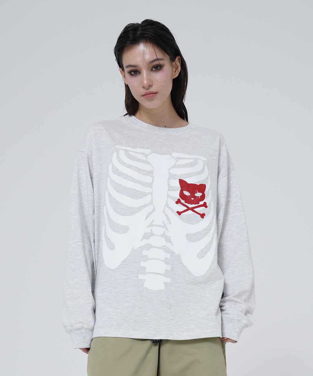 BORN PUNK   LONG SLEEVE  -  [LIGHT GREY]