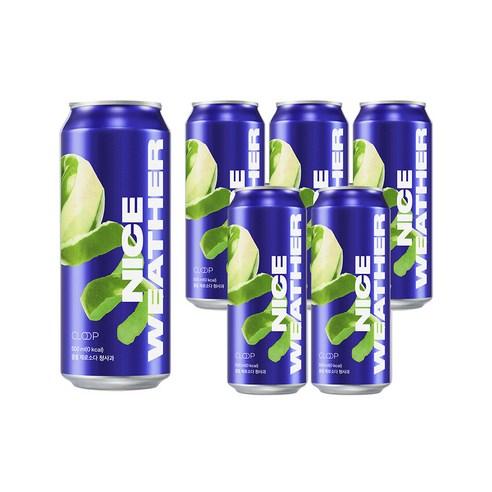 클룹 나이스웨더 제로소다 청사과 탄산음료, 500ml, 6개