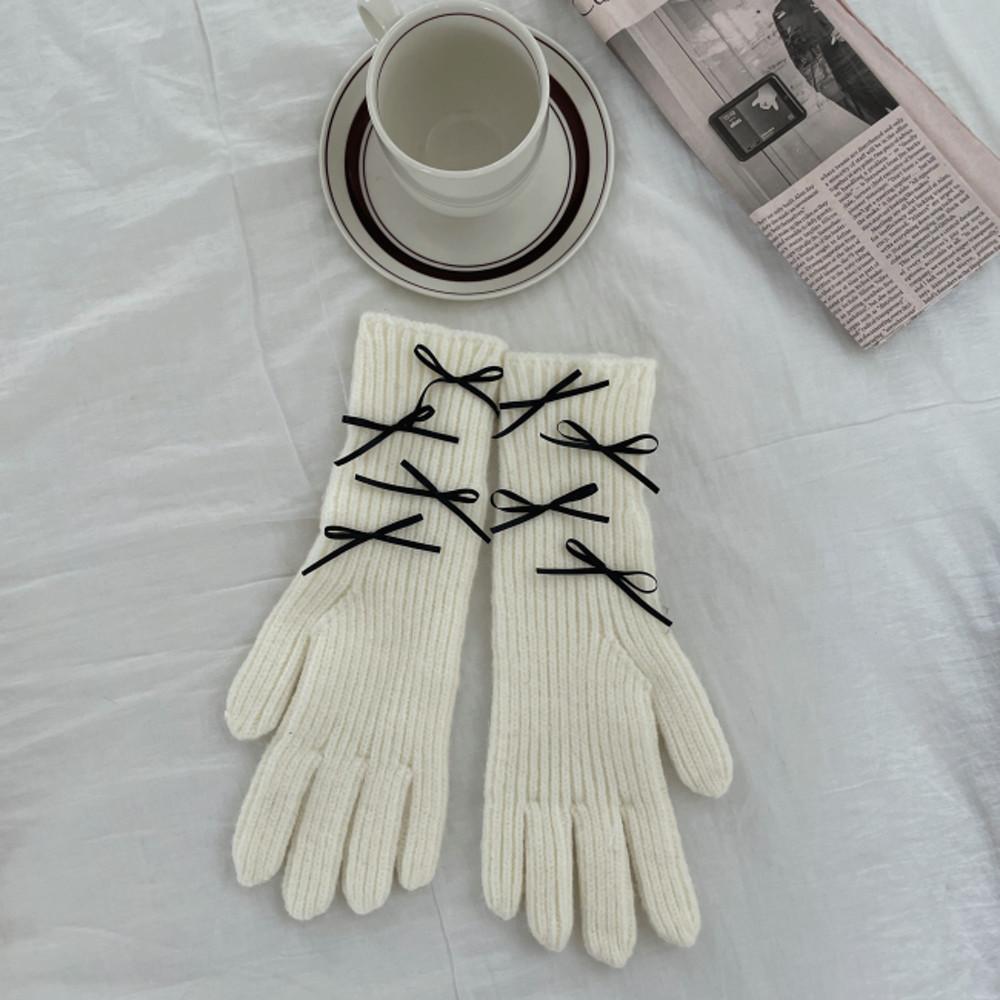 리본 가득 장갑 (4COLOR)