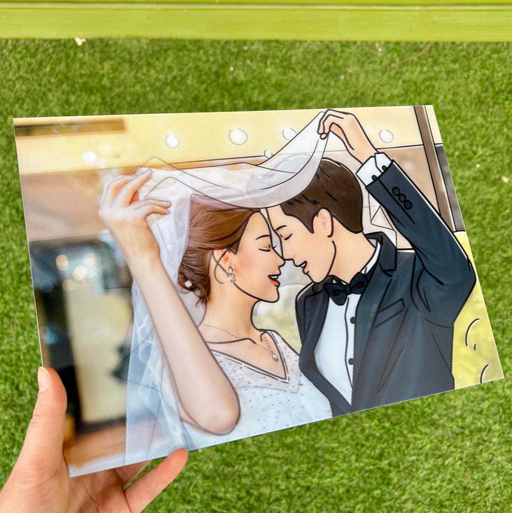 캐리커쳐 액자 움직이는 입체액자 팝아트 A5/A4/A3/A2