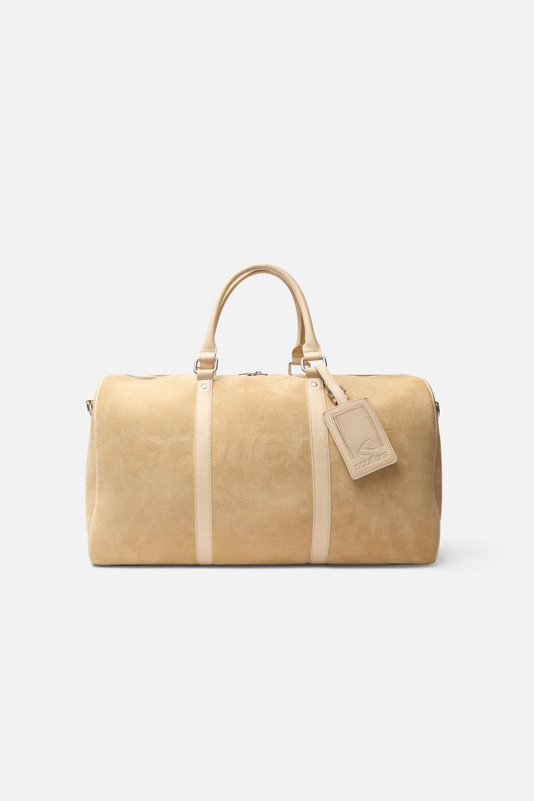 Suede Ecru Duffle Bag