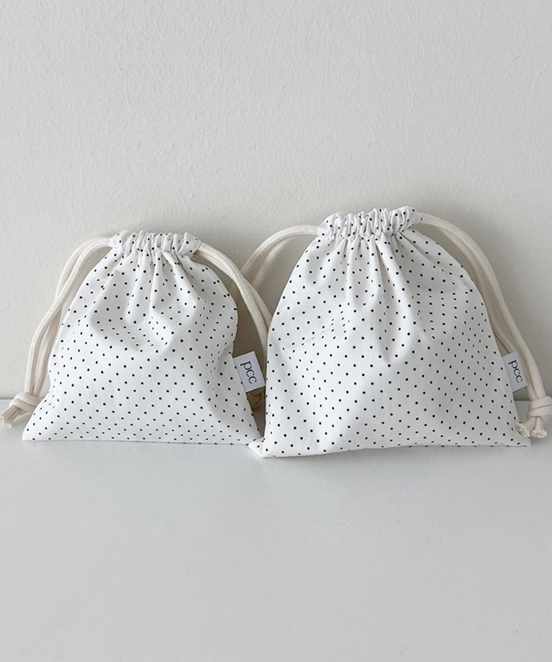 피치크런치 [made] 미니 도트 스트링 파우치 (2size)