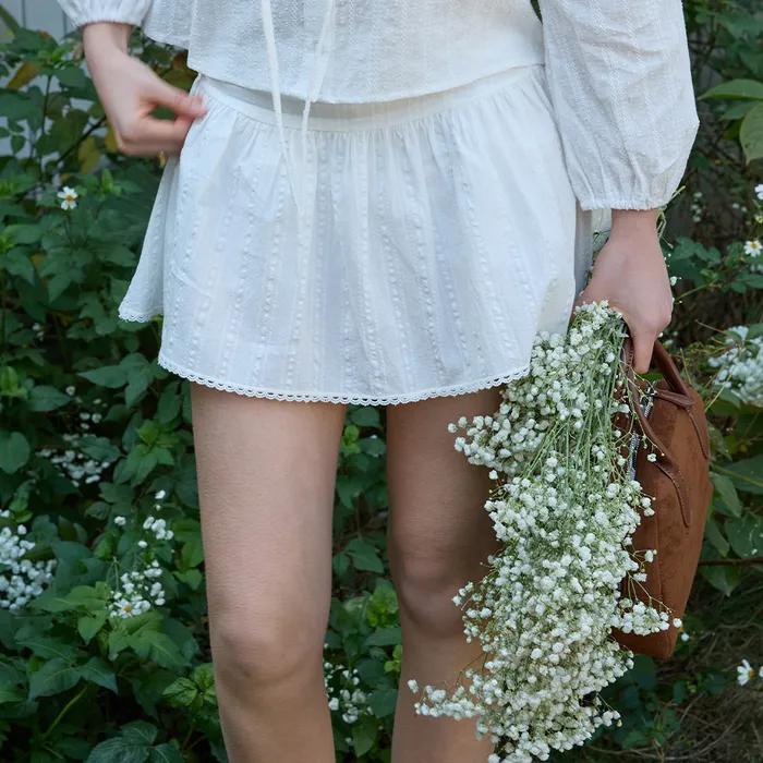 [M 3/31 순차배송] 위시 레이스 미니 스커트 ( 화이트 )