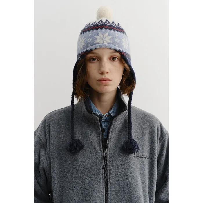 POMPOM TAIL BEANIE NAVY_UDHE5F103N2