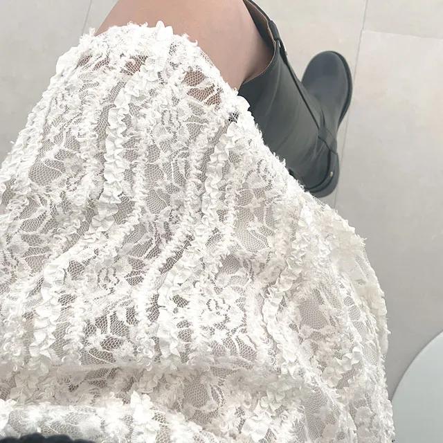 풀 레이스 미니 스커트