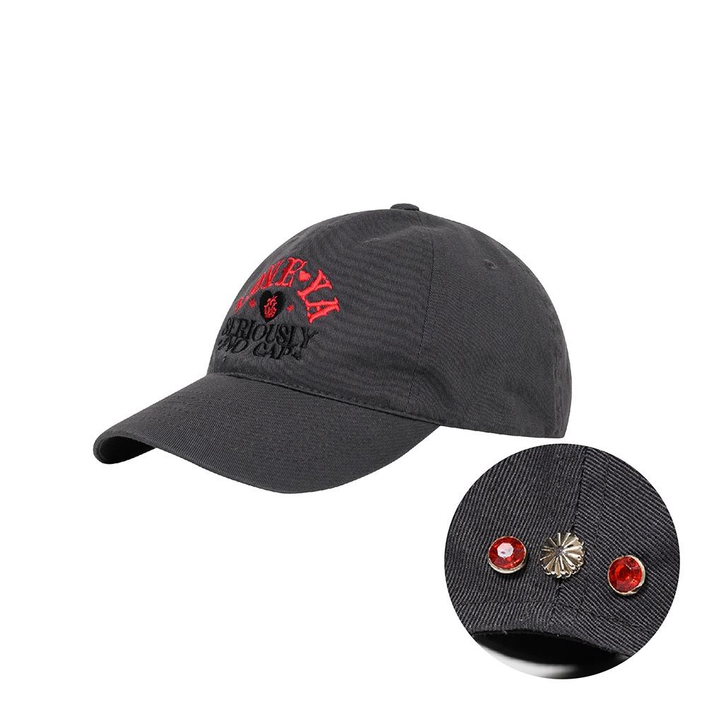 러브야 젬스톤 볼캡 - 차콜