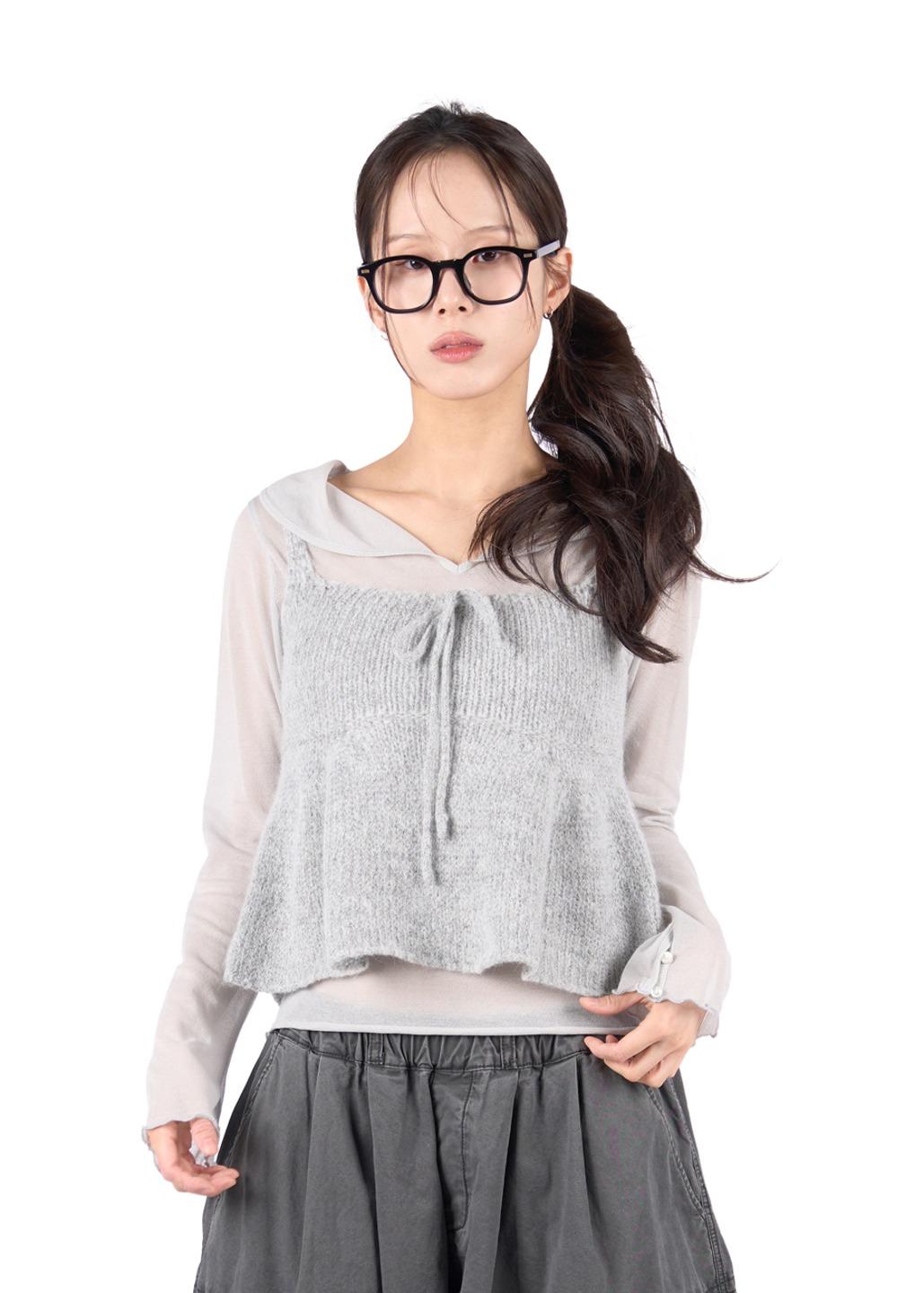 릿킴 FLARE RIBBON KNIT VEST