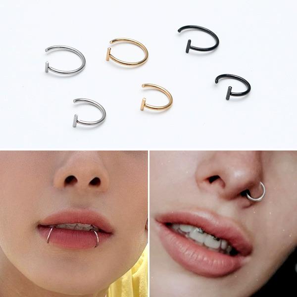 P1297w써지컬 입술찌 립커프 입찌 립찌 가짜 입술 링피어싱 코찌 페이크 피어싱