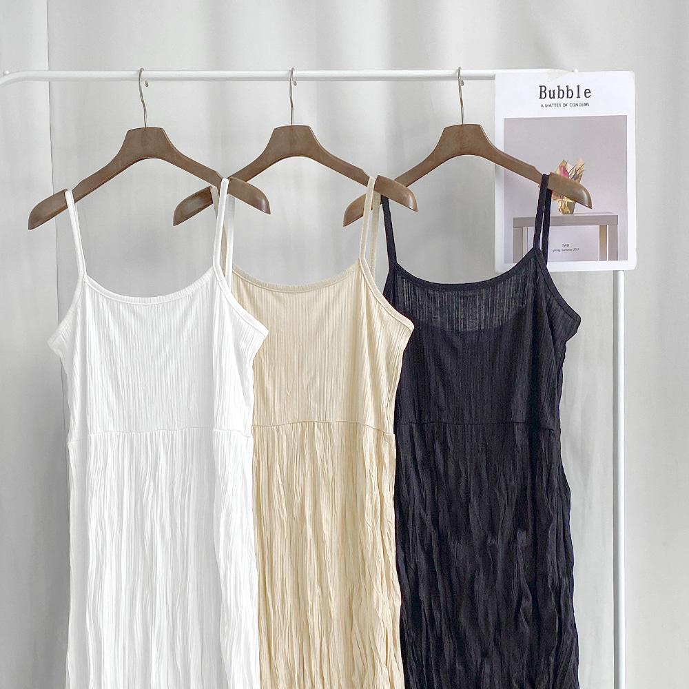 언니가간다 [날씬핏]여리핏끝판왕 나시롱원피스-- 주름원피스 롱원피스 나시 레이어드 주름 비치룩 여행룩 여행 비치 휴가 통통 여행원피스