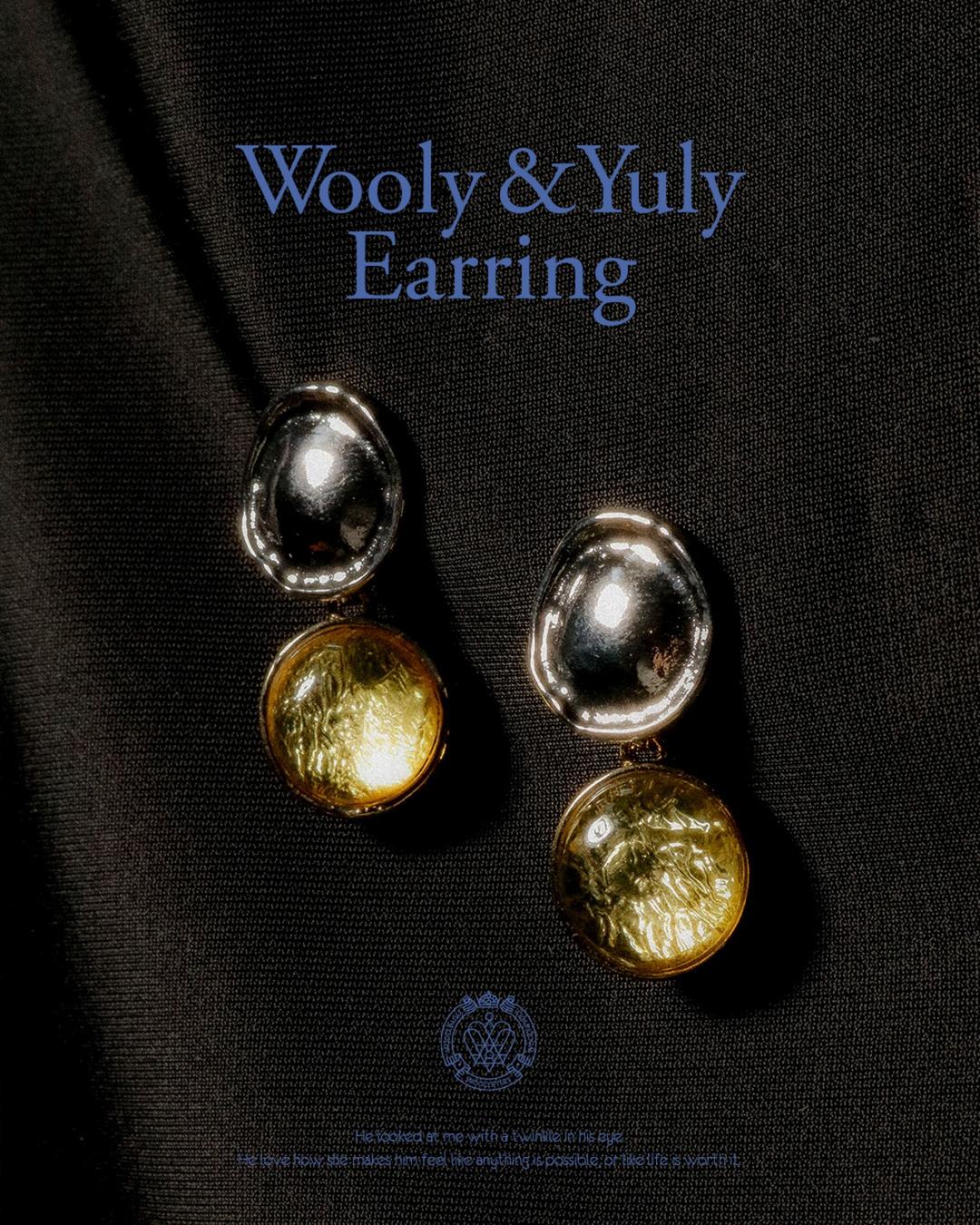 [ Wooly&Yuly ] Yellow Evelyn silver earring