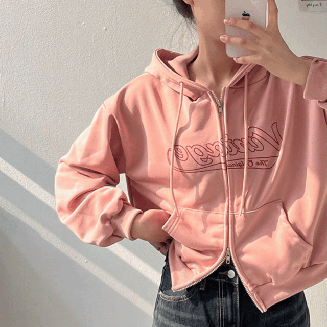 [y2k/러블리무드] 하입보이 크롭 투웨이 후드집업 - 4color