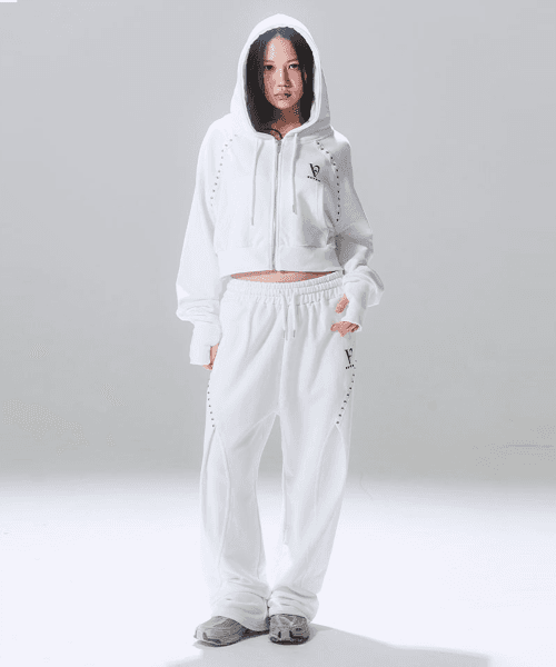 24 스터드 커브드 팬츠 화이트 (논기모)