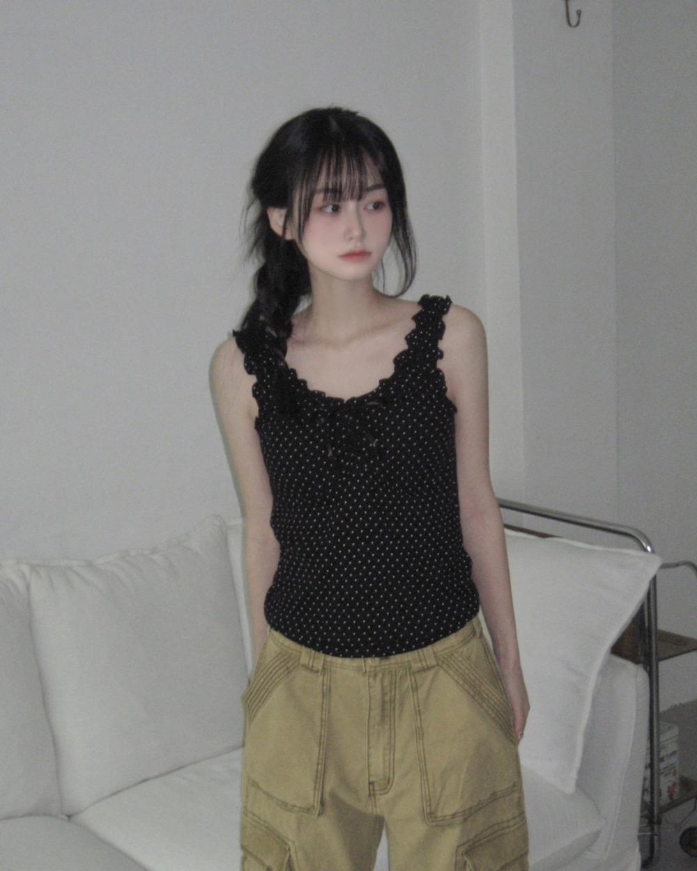 tinni dot frill sleeveless