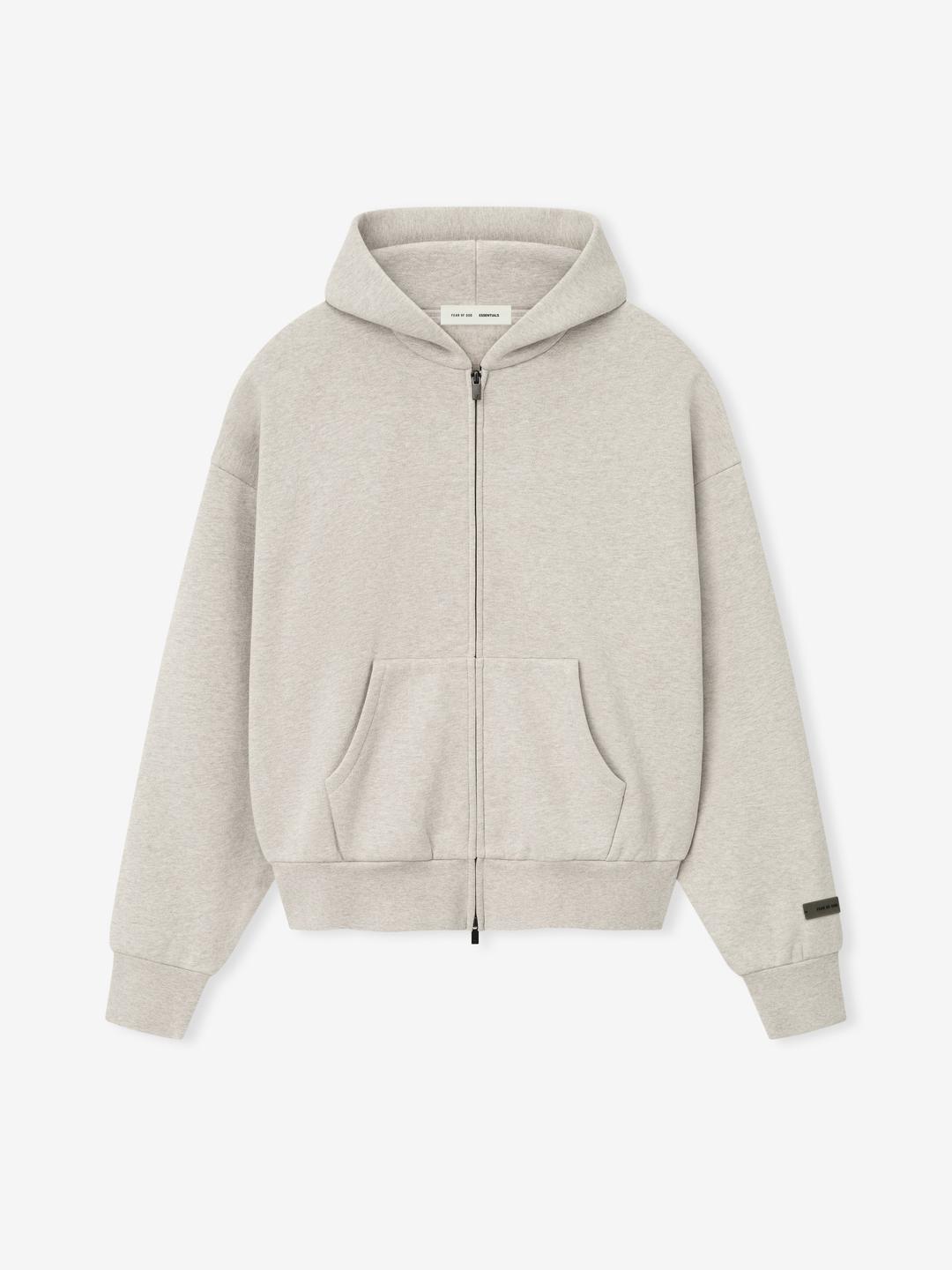 Classic Fleece Zip-Up Hoodie - Heather Stone / XXL