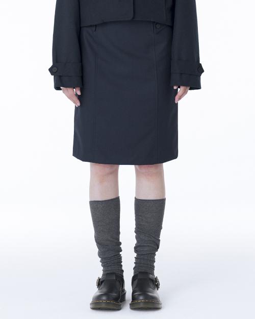 Button midi skirt NAVY