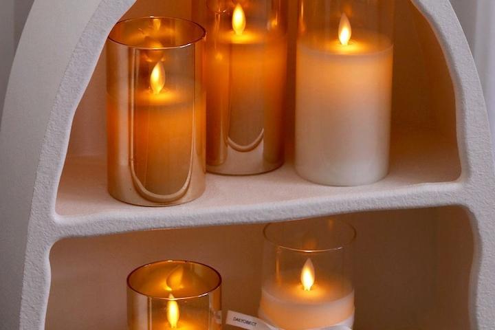 LED 초 글라스 흔들리는 촛불 캔들 조명 건전지 양초