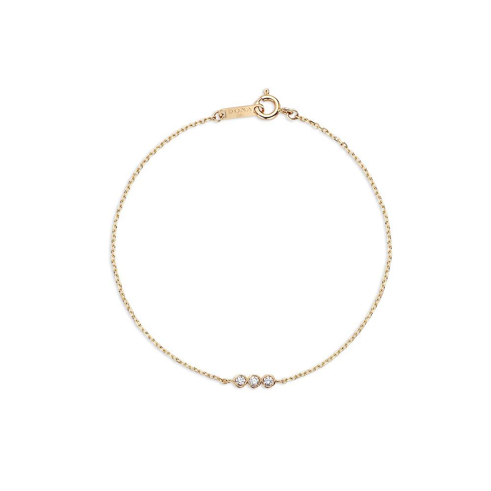 14K 18K 쁘띠 트리플 다이아몬드 팔찌