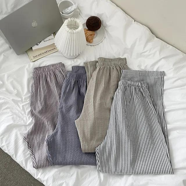 세탁기,건조기 사용가능! 국산 순면 9부 스트라이프 잠옷바지(4color/2size)