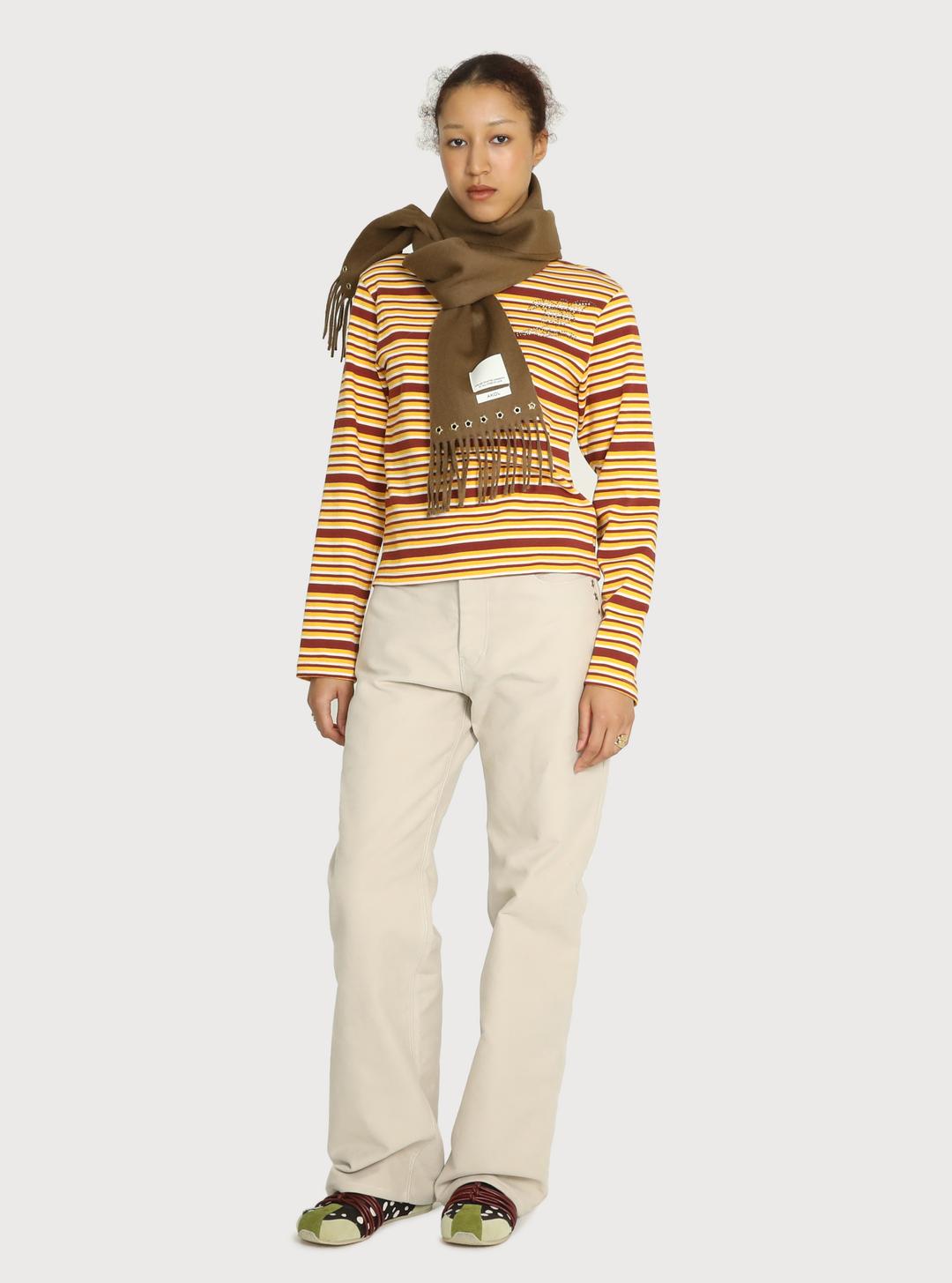 Star Stud Brushed Cotton Pants - beige