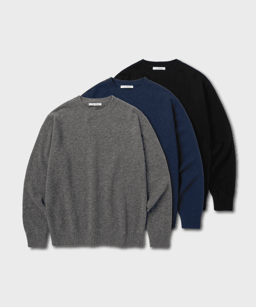 데일리 울 캐시미어 크루넥 니트_3 COL