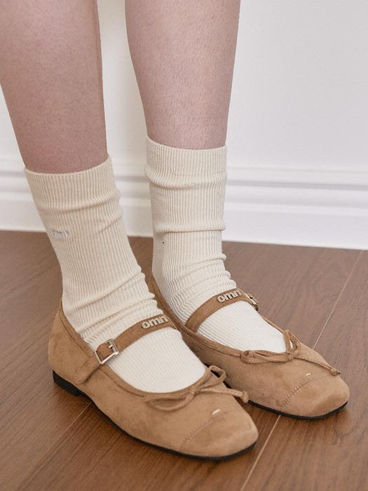 omn flat shoes_beige