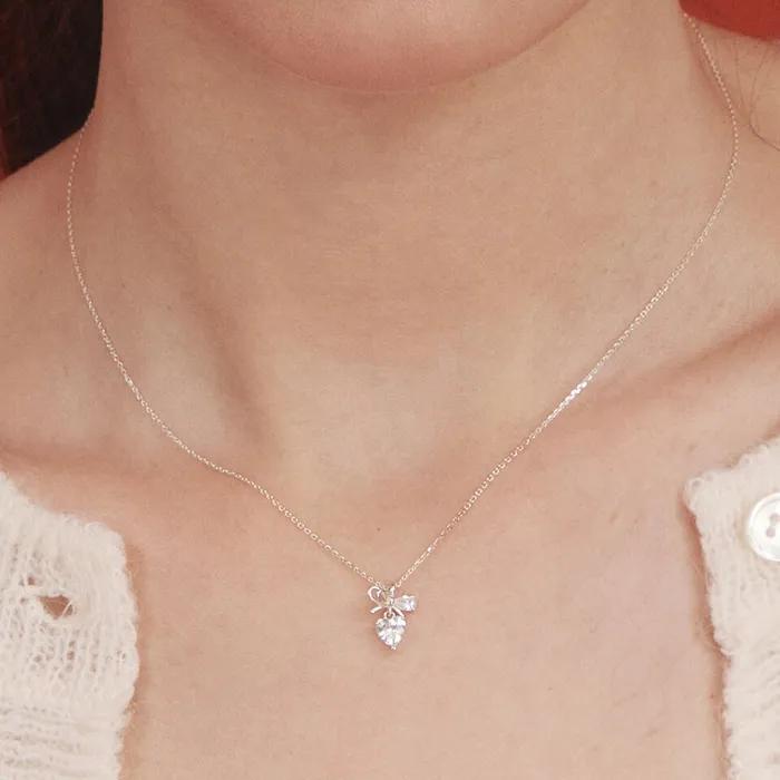 [silver925] harmonia heart cubic necklace