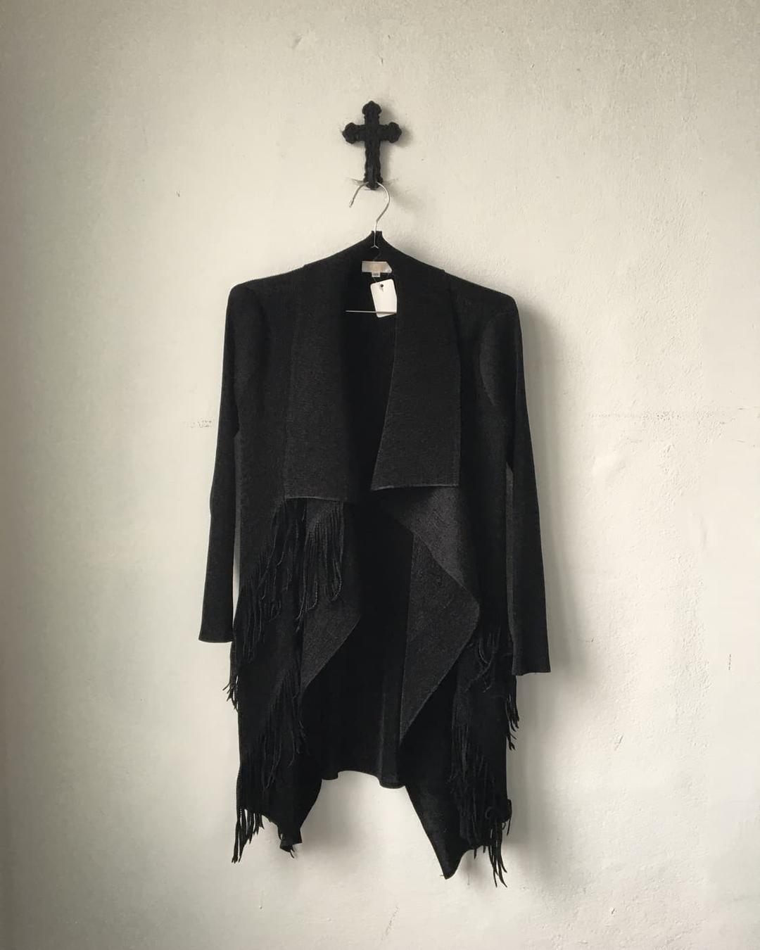 Fringe point pleats drape open cardigan | 후루츠패밀리