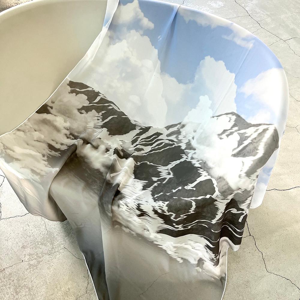 눈 덮인 산 자연 감성 자취방 인테리어 방 나누기 가벽 소품 쉬폰 패브릭 대형 포스터 꾸미기