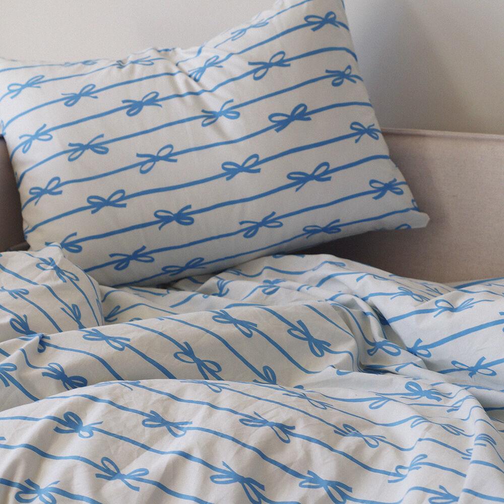 블루 리본 베개 커버 (50x70cm)