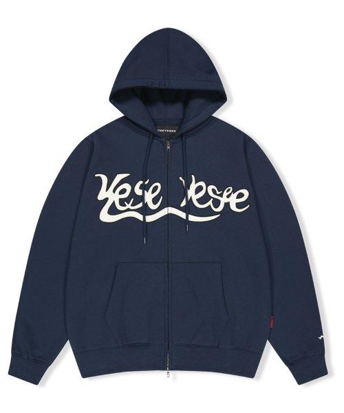 예스아이씨(YESEYESEE)  Y.E.S Snail Logo Zip-up Hoodie Navy - 사이즈 & 후기 | 무신사