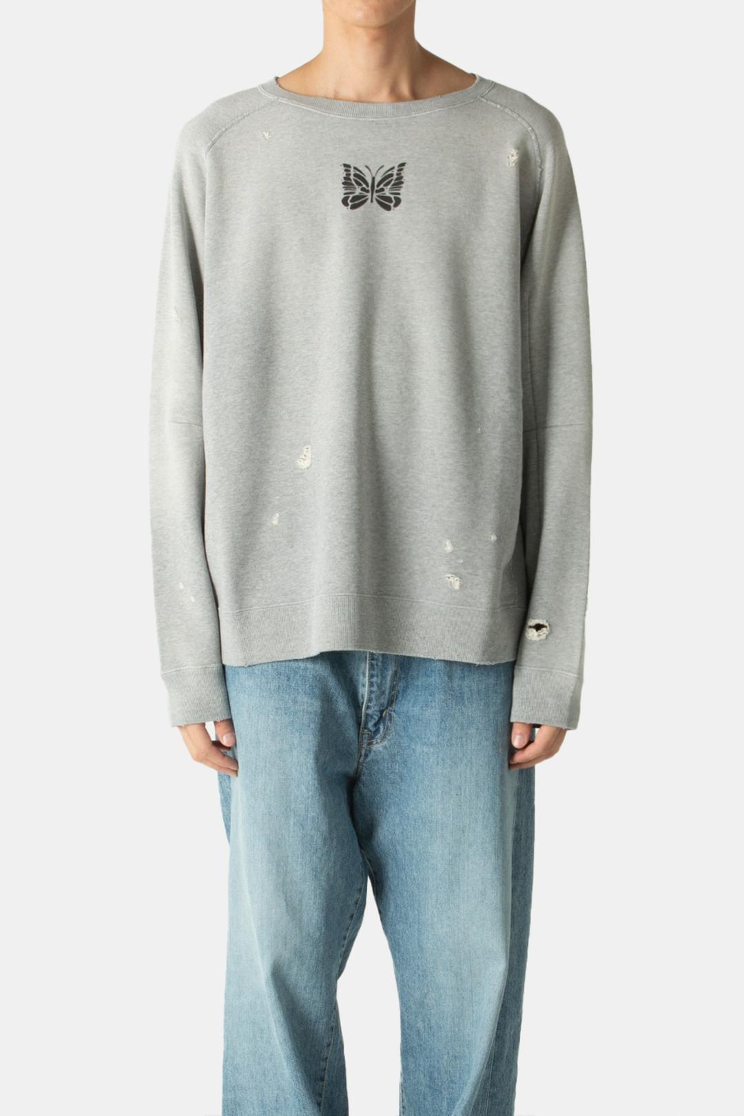 DECONSTRUCTED SWEAT SHIRT HEATHER GREY