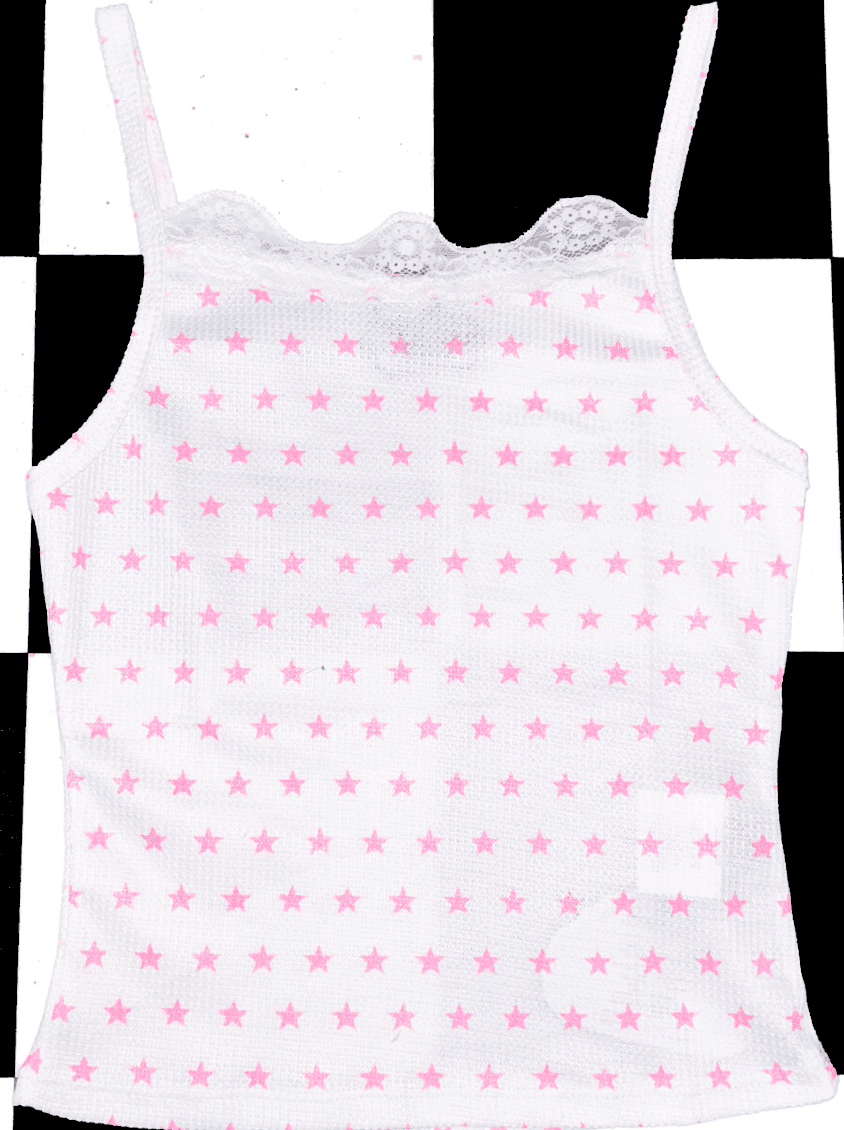 STAR WAFFLE TANK IN WHITE