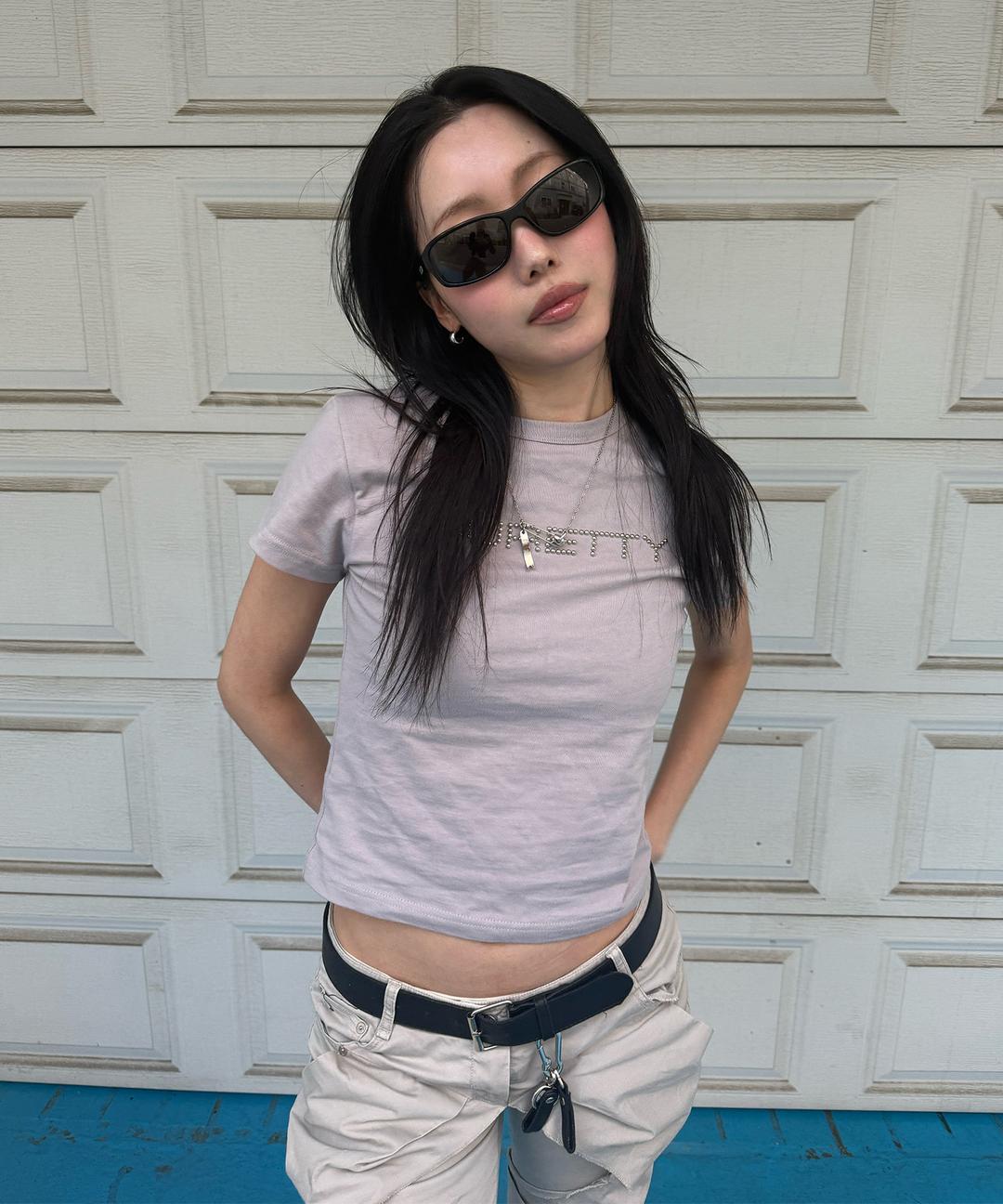 C LOGO CONVEX T-SHIRT_GREY