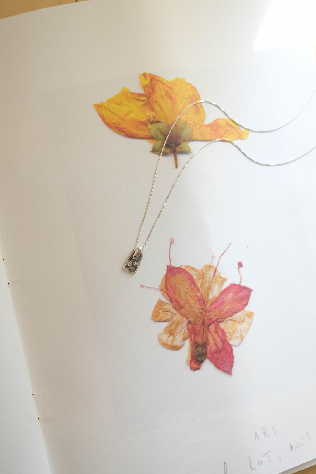 Love doodle silver necklace