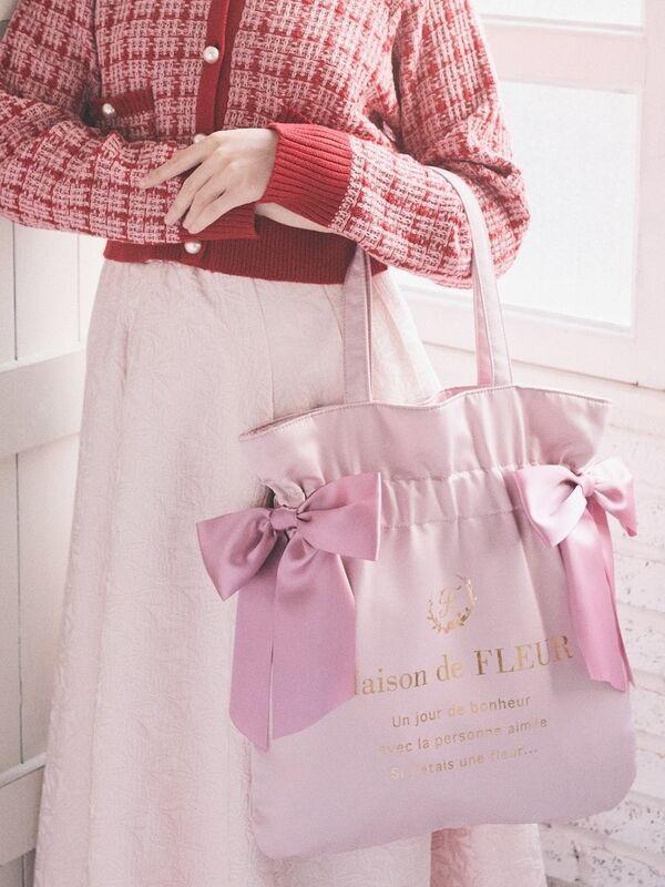 메종 드 플뢰르 리본 토트백