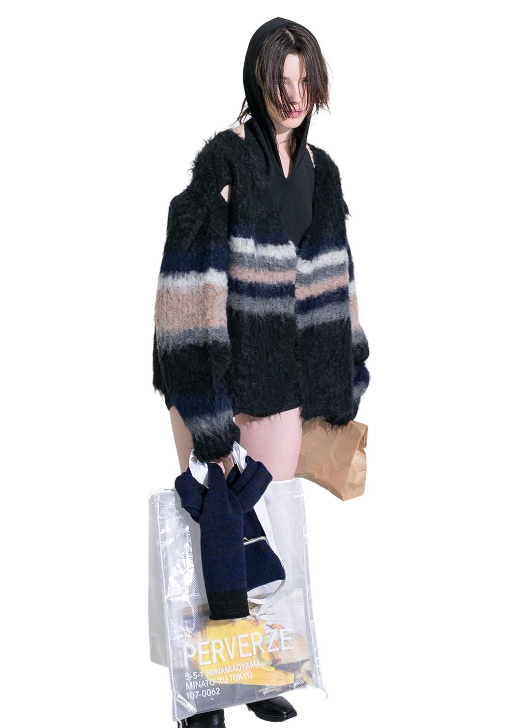 Double Stripe Knit Cardigan /