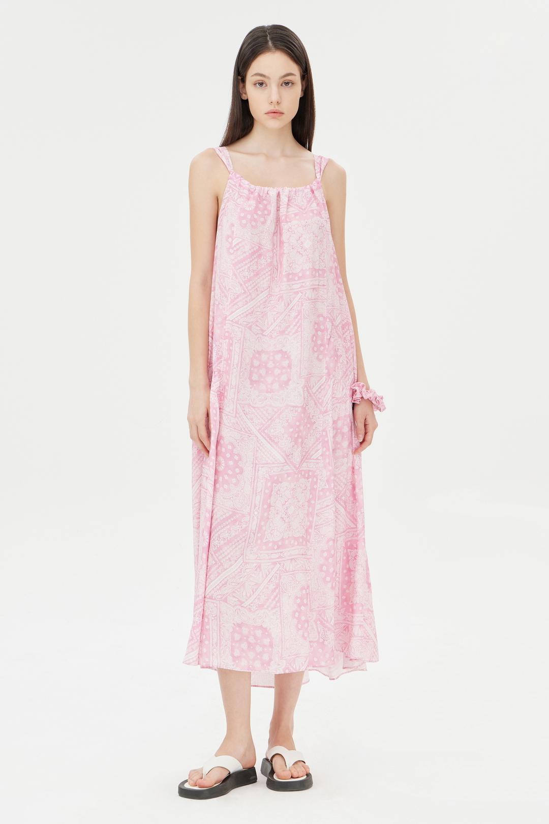 Solarita 백리본 셔링 롱 원피스