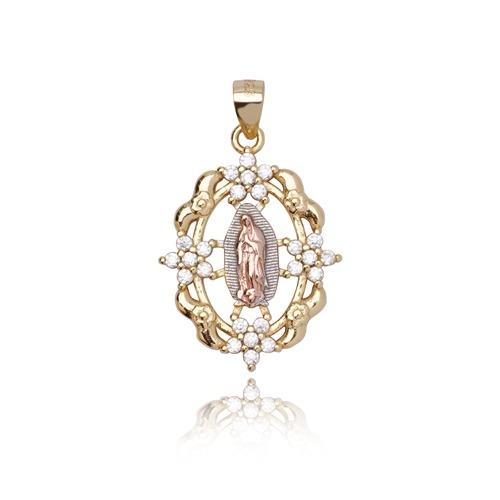 실버 꽃 과달루페 성모님 펜던트