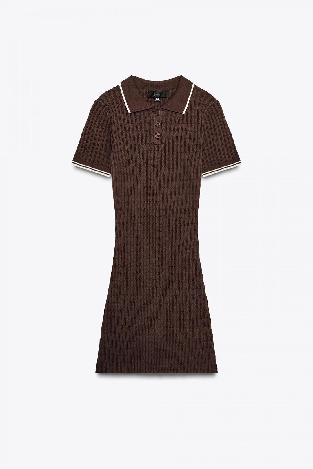 스페인샵 자라 케이블 니트 미니 원피스 0014/001 BROWN