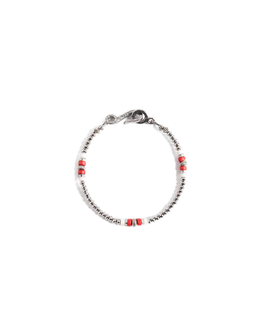 W25 METAL BEAD BRACELET (red)