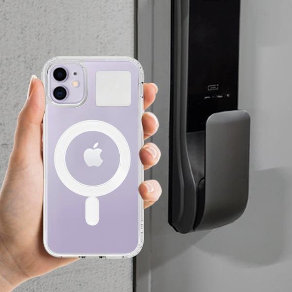 도어락 맥세이프 자석 핸드폰 투명 케이스 RFID