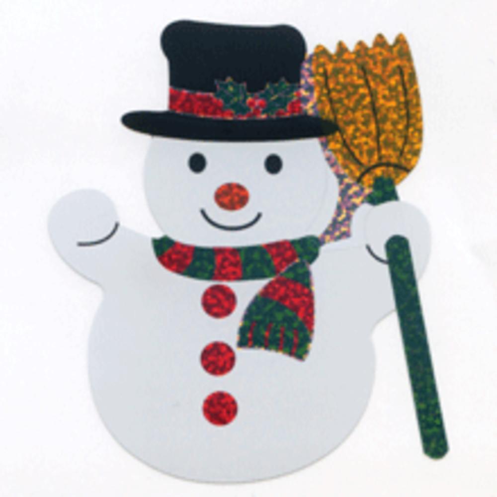 스티커펀 오쿠야마 홀로그램 크리스마스 라지 스티커 (눈사람)