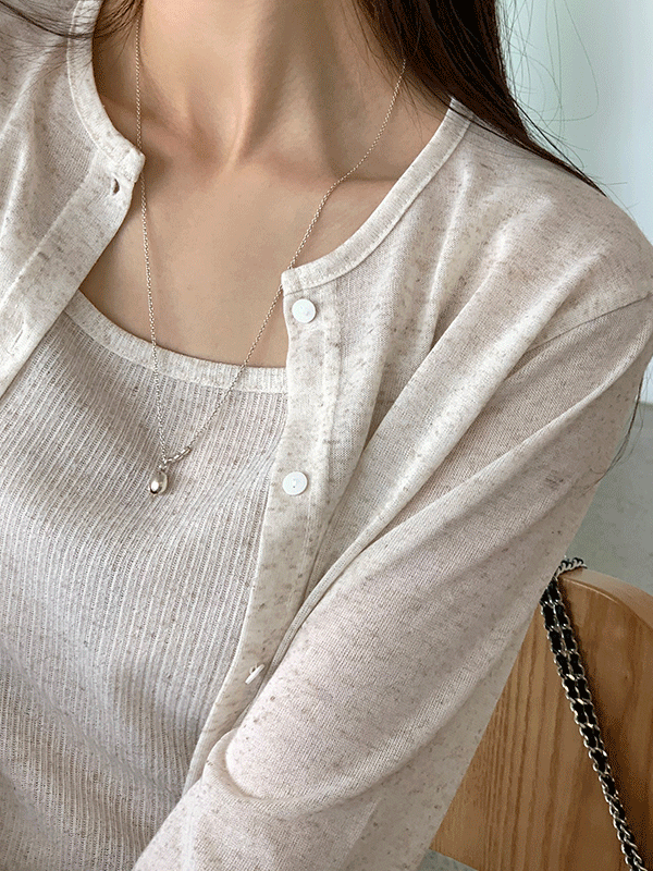 [1천장판매] 헤더 린넨 나시가디건 세트 / 3color