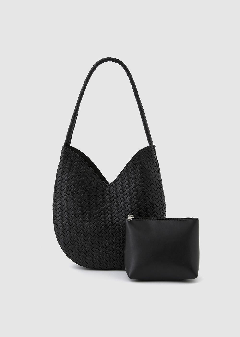 Mellow Weaving Shoulder Bag (Black)