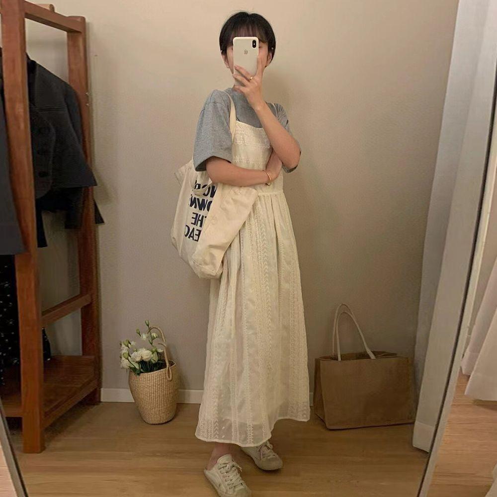 [라스트찬스][바캉스룩데일리]라빈 레이스 뷔스티에 롱 원피스